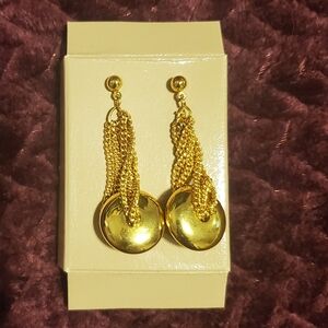 Avon Gold Chain Disc Earrings